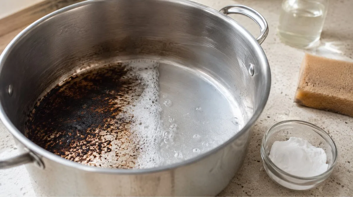 Cómo recuperar las ollas quemadas con una mezcla de 2 ingredientes