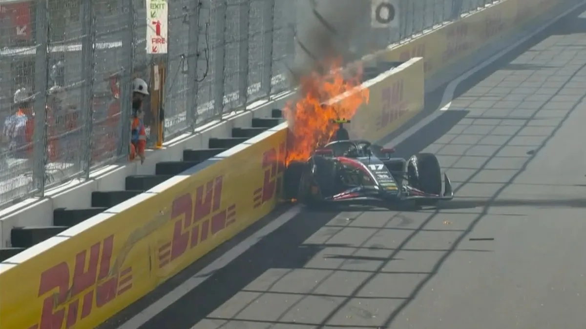 Impactante accidente en la Fórmula 2 en el GP de España: un auto se prendió fuego tras chocar directamente con el muro
