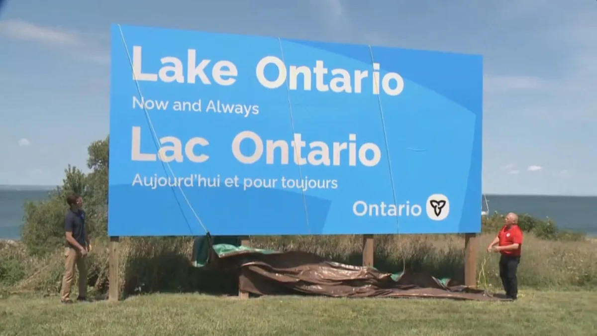 Ford responds to Trump's renaming effort with Lake Ontario 'Now and Always' sign