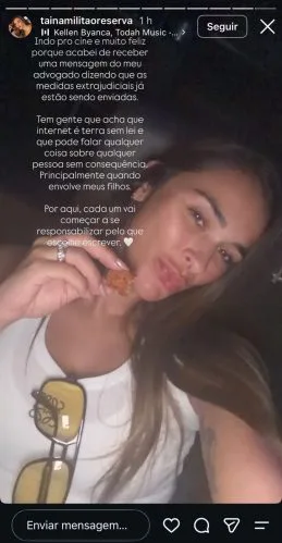 Tainá Militão toma atitude após ataques contra os filhos e revela medidas adotadas Tainá Militão toma atitude após ataques contra os filhos e revela medidas adotadas