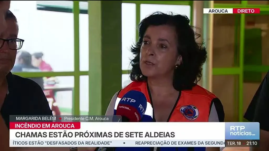 Arouca. Autarca espera acalmia das chamas durante a noite