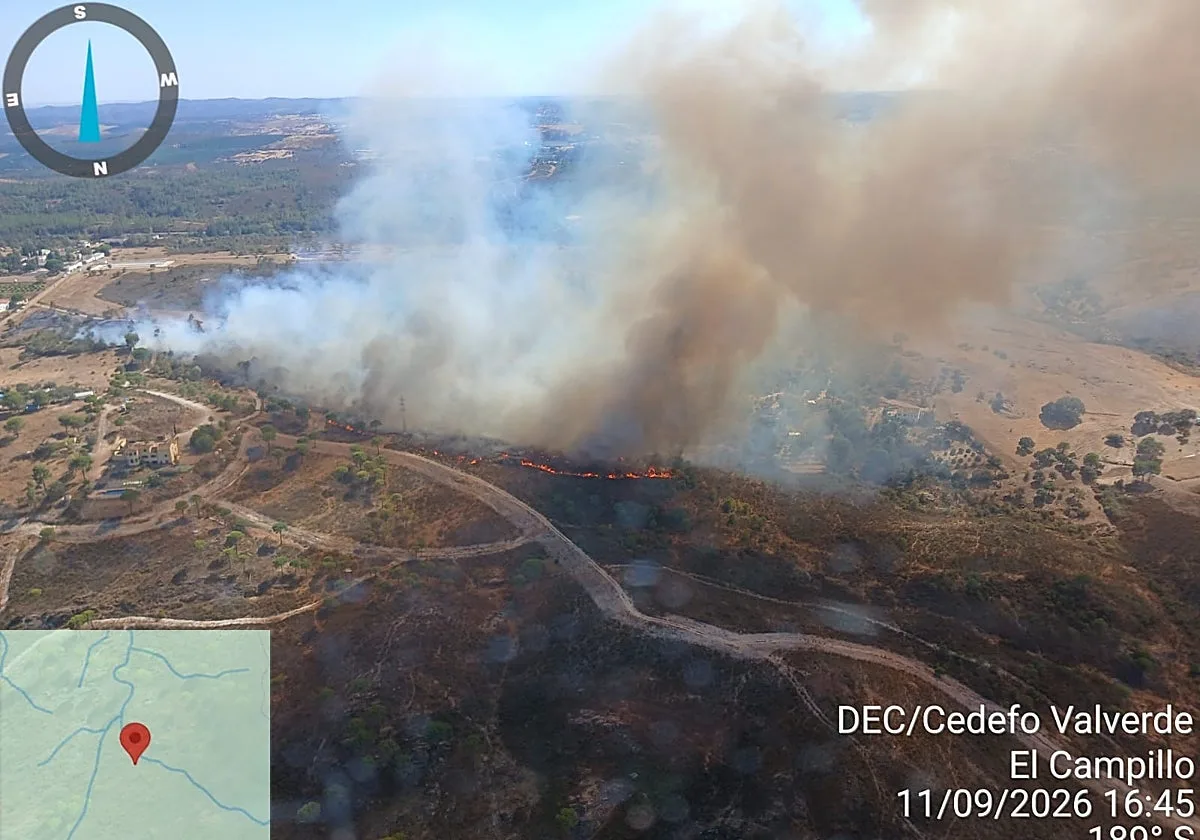 El Infoca da por controlado el incendio del paraje Cerezuelo de El Campillo