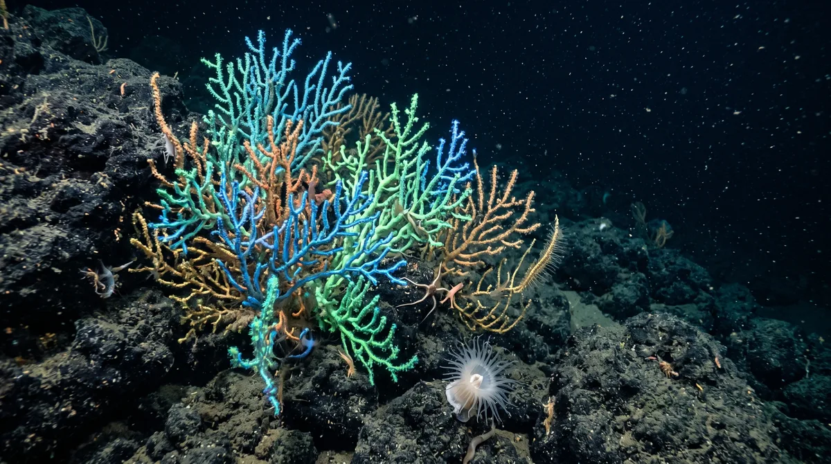 Corais do fundo do mar acendem ondas azuis e verdes quando são tocados e podem usar a própria luz como um alarme contra predadores