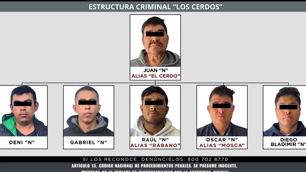 Desmantelan a grupo criminal ‘Los Cerdos’ en Edomex; se dedicaban al secuestro exprés
