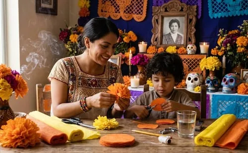 Manualidades para Día de Muertos; ¿cómo hacer flores de cempasúchil con papel crepé paso a paso?