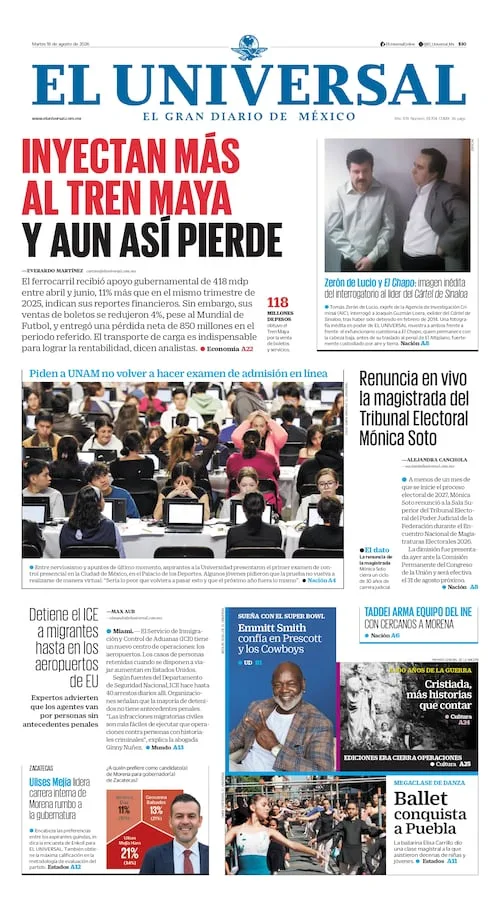 Portada impresa del 18 de agosto de 2026