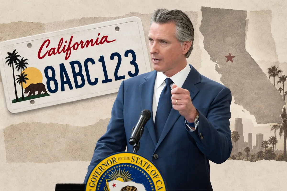 Ya es ley oficial: nuevas matrículas aprobadas por el DMV y control de multas firmadas por Newsom en California