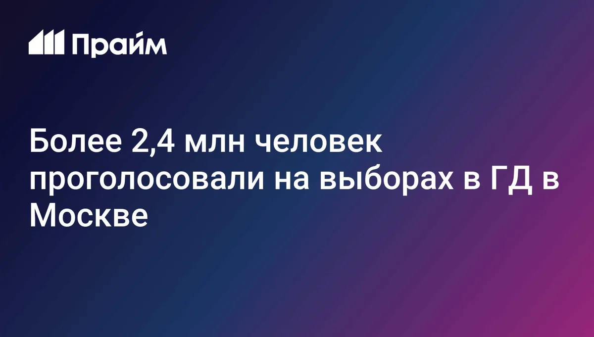 Более 2,4 млн человек проголосовали на выборах в ГД в Москве