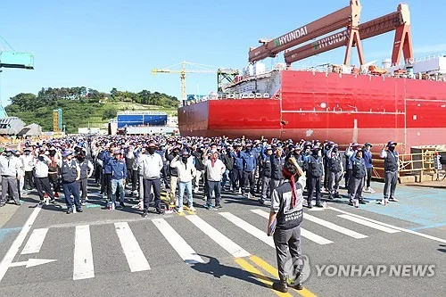 임단협 난항 HD현중 노조, 사흘째 부분파업