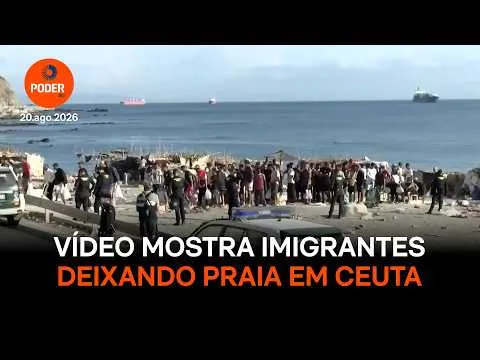 Vídeo mostra imigrantes deixando praia em Ceuta