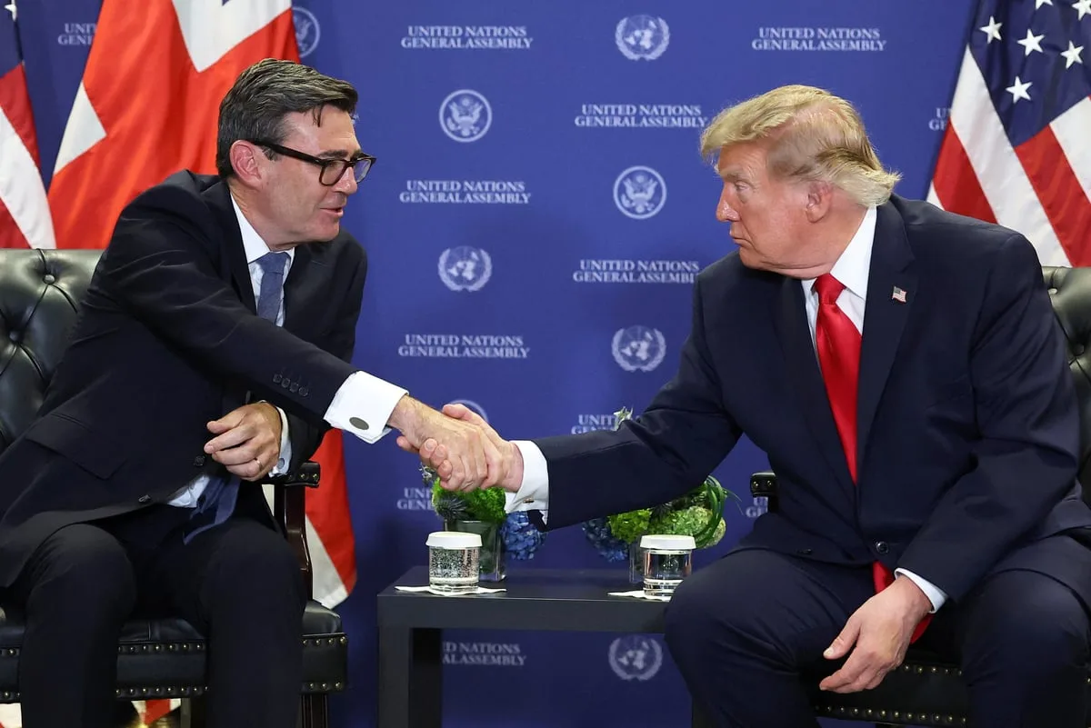 Trump says relations between US and UK better under Burnham than Starmer as pair meet for first time