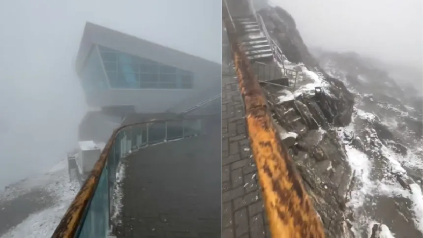VIDEO VIRAL: Espectacular nevada cubrió de blanco el Pico Espejo de Mérida este 20Sep