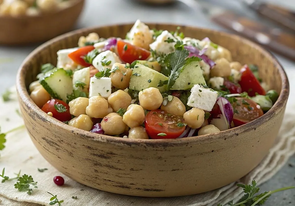 La ensalada de garbanzos que preparo en verano cuando no quiero cocinar: completa, fresca y barata