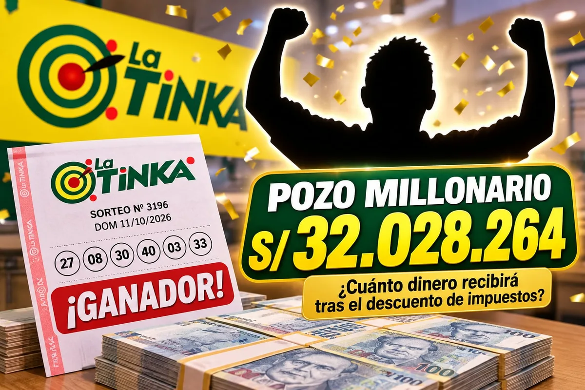 La Tinka: ¿cuánto dinero recibirá el ganador de los S/ 32 millones del Pozo Millonario tras el descuento de impuestos?
