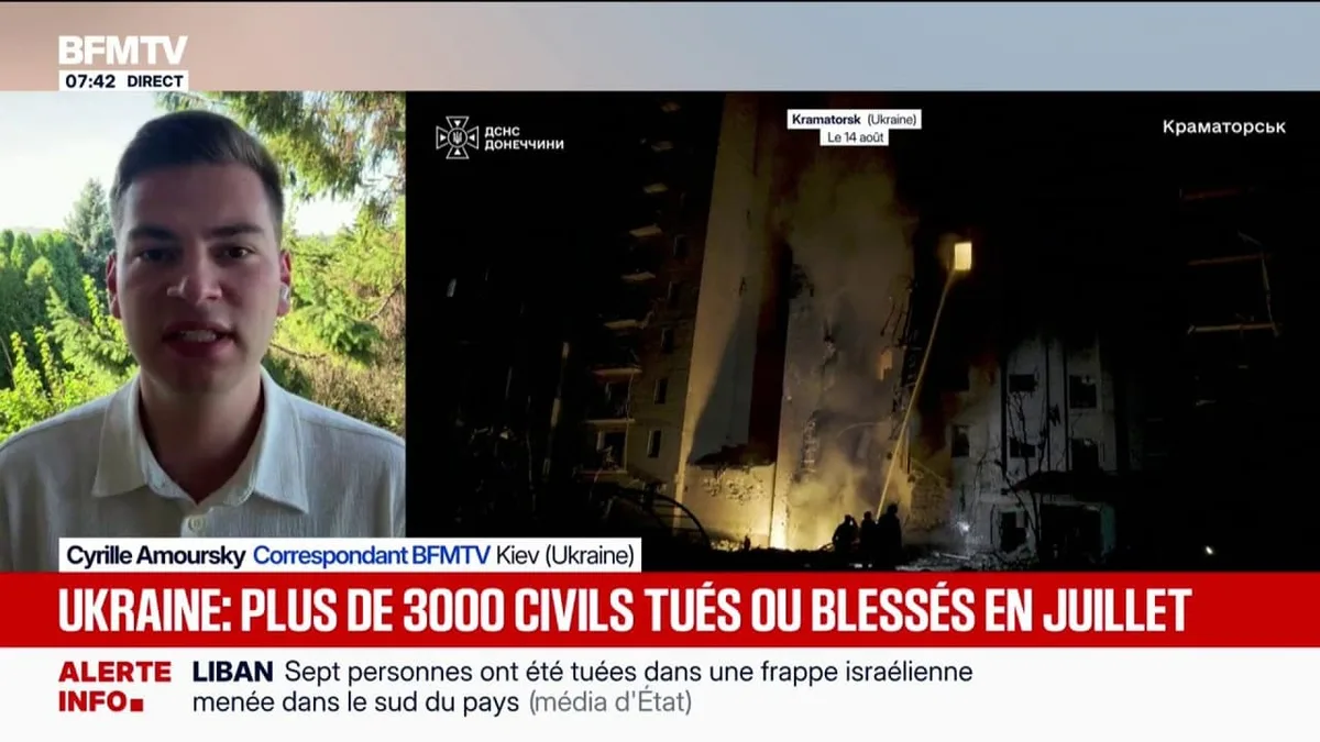 Le mois de juillet a été le plus meurtrier pour l'Ukraine depuis le début du conflit, avec plus de 3.000 victimes