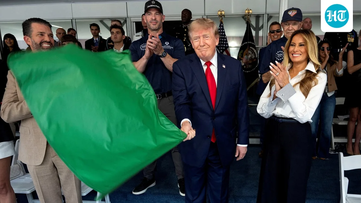 Trump's green flag waving video at IndyCar race ridiculed online: ‘Has to be the most embarrassing way…’