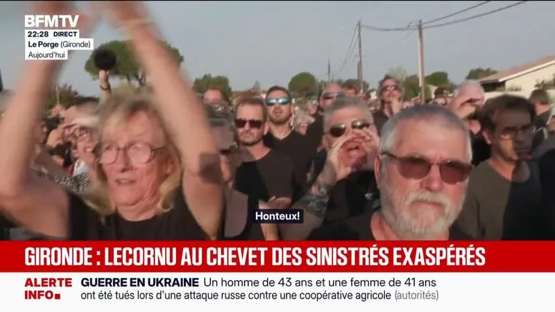 "Honteux": Sébastien Lecornu hué lors de son arrivée au Porge par des sinistrés exaspérés