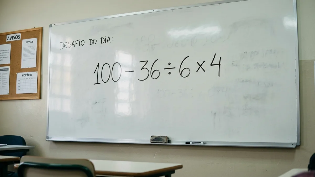 Só 1 em cada 10 resolve 100 – 36 ÷ 6 × 4 sem errar a ordem das operações