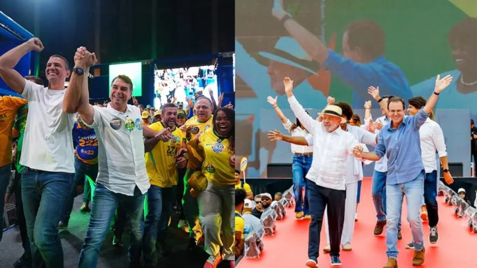 Flávio e Lula fazem atos no Rio com discursos voltados à segurança