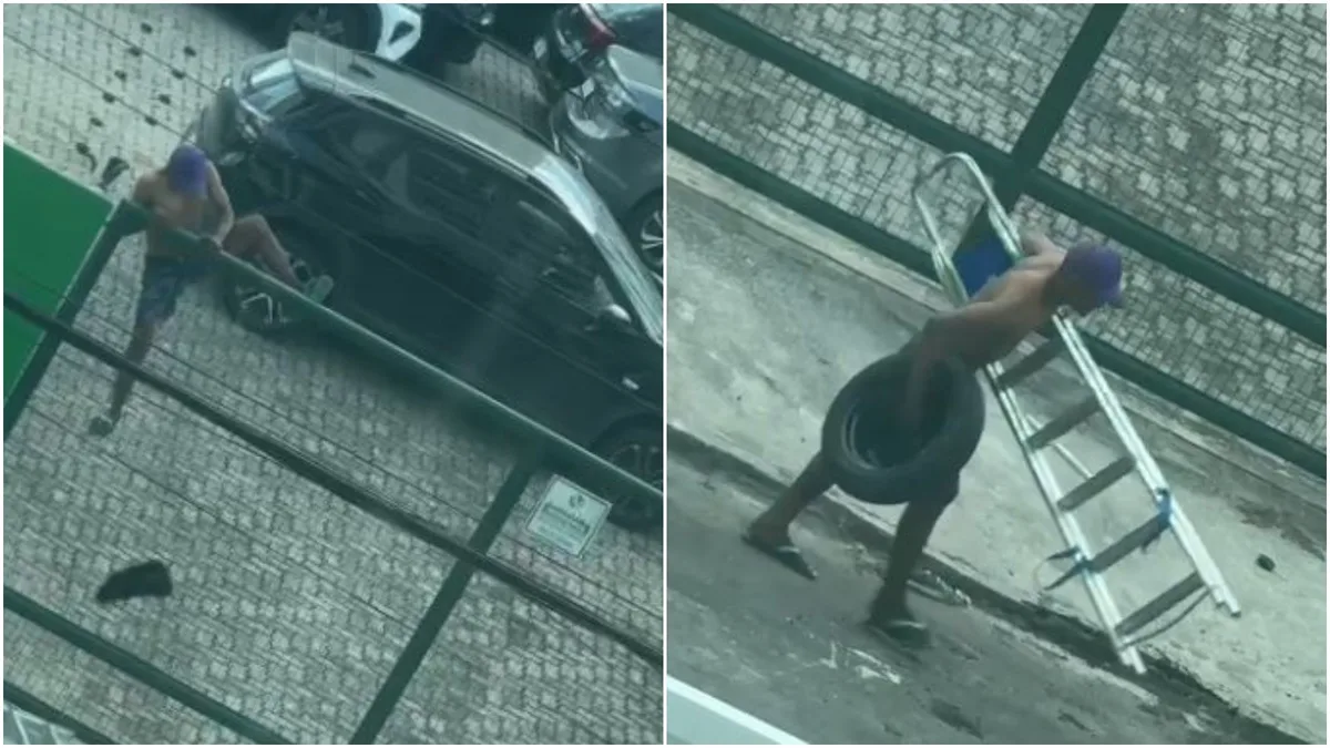 Vídeo: homem invade revendedora de veículos e furta objetos em Fortaleza