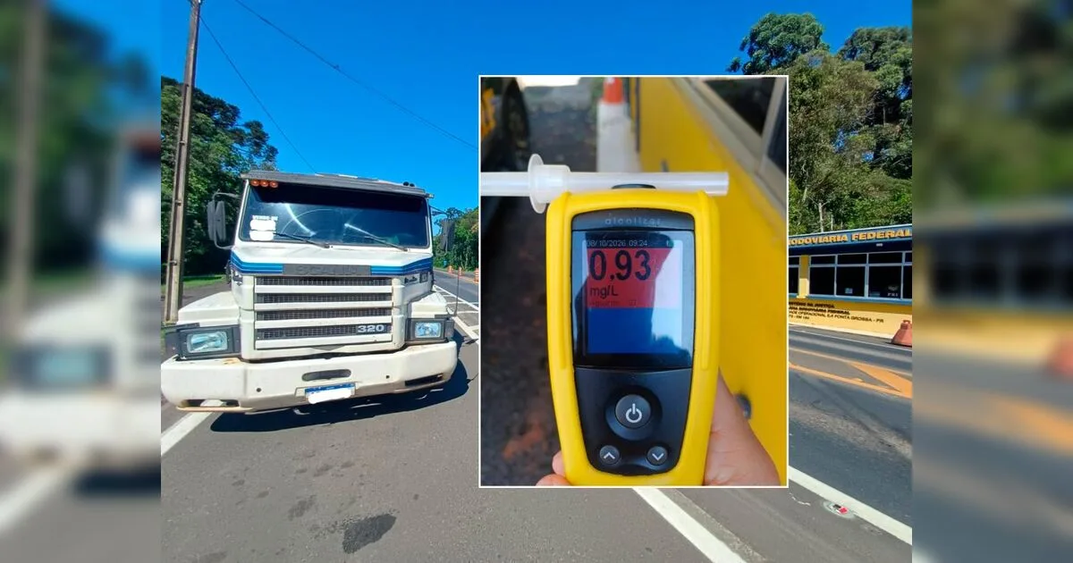 PRF flagra condutor de carreta dirigindo sob influência de álcool na BR-373