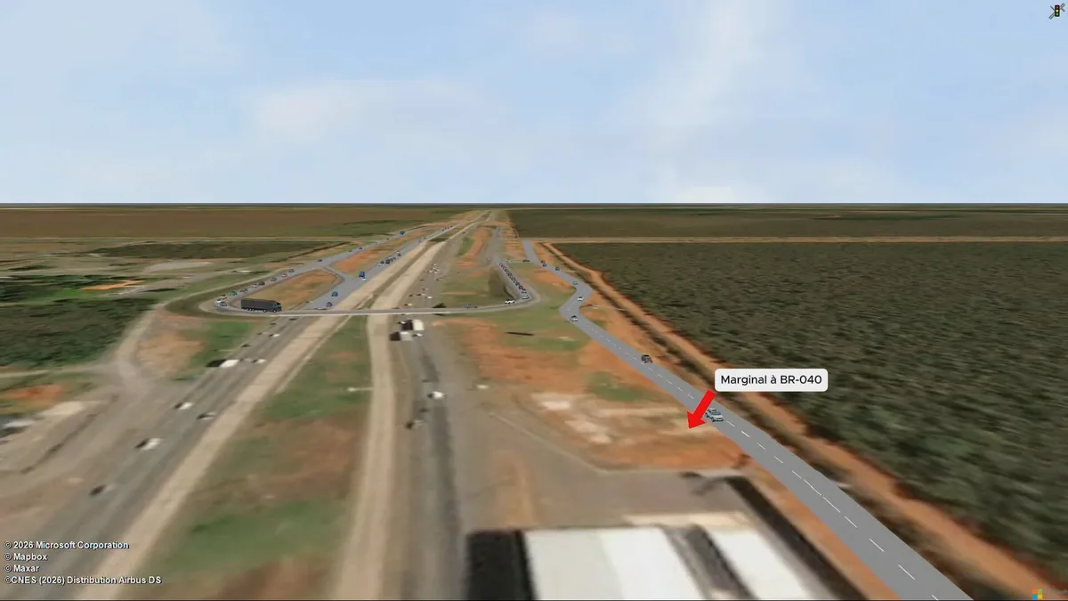 Motoristas têm nova rota na BR-040; entenda a reversão da marginal que começa nesta terça no DF