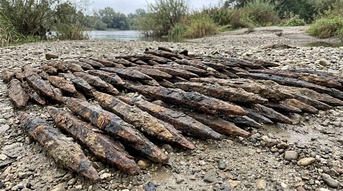 Cascalho começou a sair do Danúbio e mais de uma tonelada de ferro apareceu junto: carga de 2 mil anos poderia virar centenas de espadas