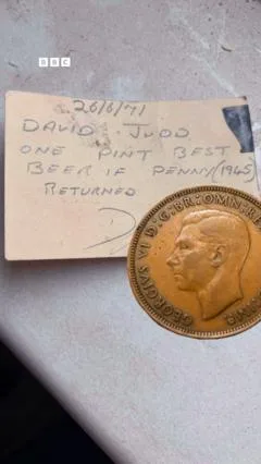 Coin hidden in 1971 earns finder free pint of beer