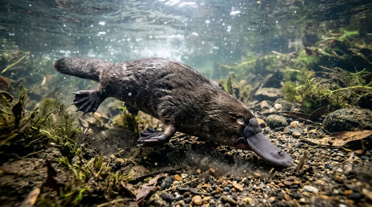 O animal que consegue detectar pequenos campos elétricos produzidos por outros seres vivos e utiliza esse sentido praticamente invisível para localizar alimento escondido no ambiente