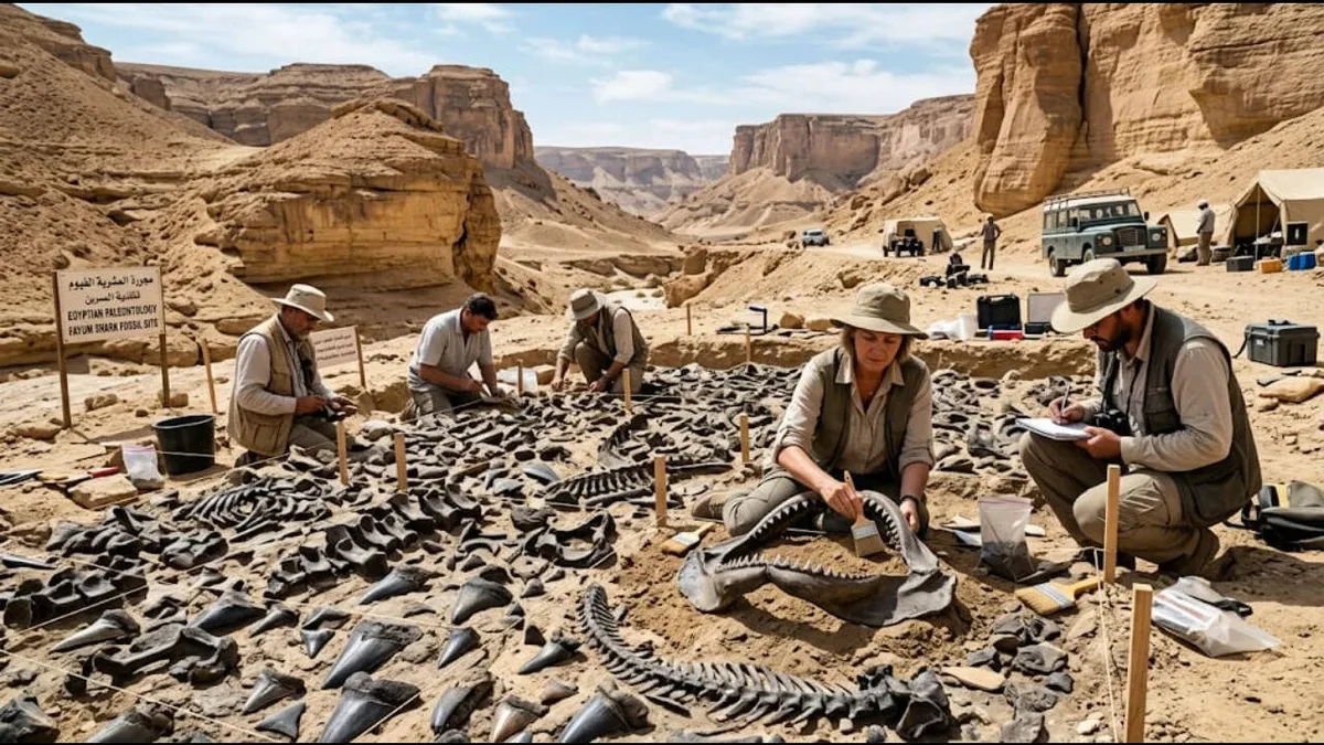14 fossilised teeth from Egypt reveal five extinct ancient shark species