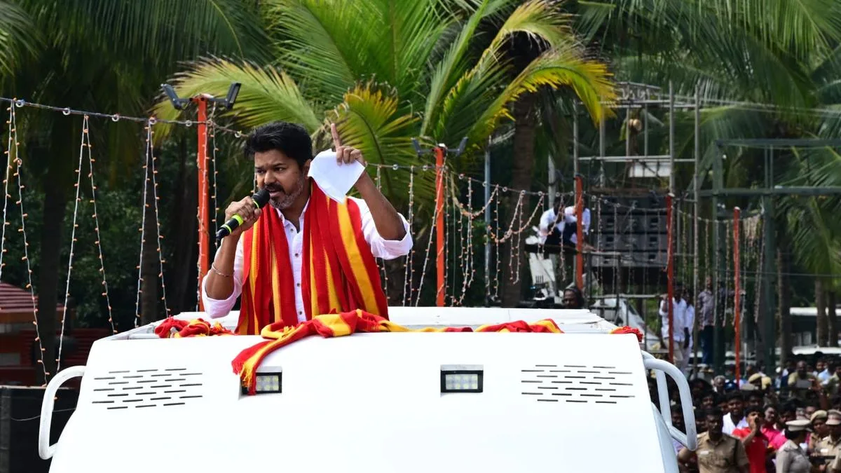 Actor-politician Vijay at Parandur: DMK ‘staging drama’ with conflicting positions on farmers’ issues, says TVK president