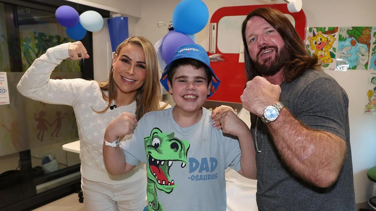 Telethon 2026: WWE superstars AJ Styles and Nattie bring smiles to Perth Children’s Hospital ahead of weekend
