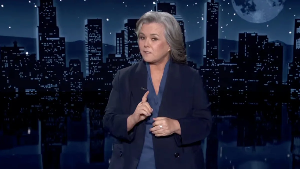 Rosie O’Donnell Mocks Trump’s Air Force One Catering Cart Exit on Kimmel