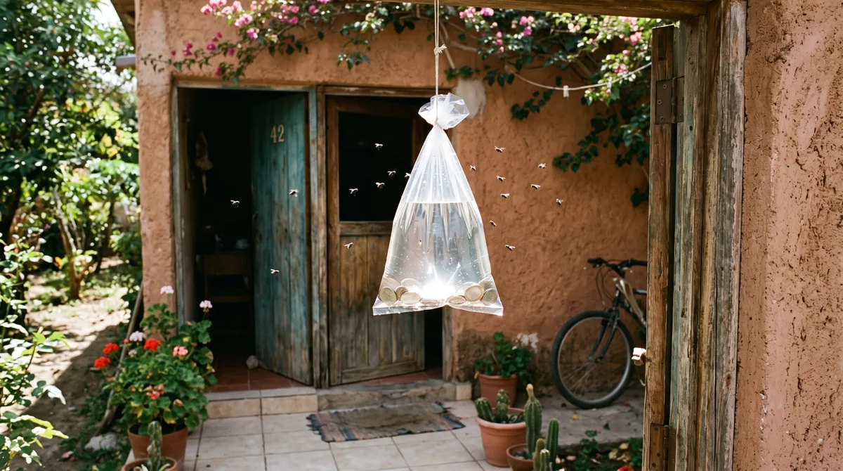 El motivo científico por el que las personas cuelgan bolsas transparentes llenas de agua para ahuyentar insectos en las ventanas