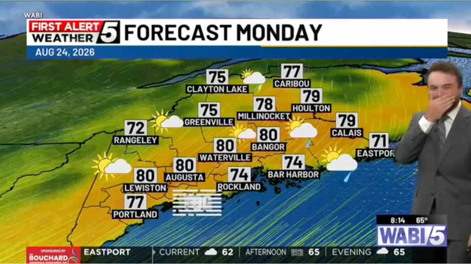 Maine meteorologist suffers giggle attack on live TV after prank backfires spectacularly