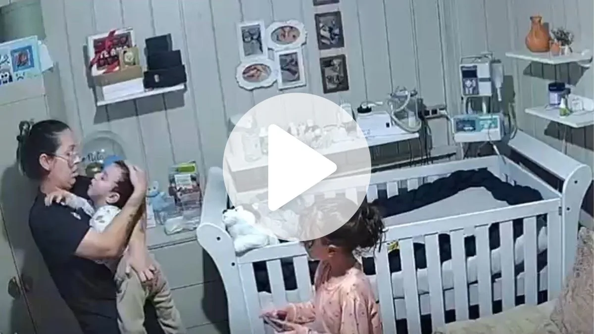 ‘Na hora é um susto’: vídeo de mãe salvando bebê de 2 anos em SC comove nas redes sociais; criança é prematura e sofre com sequelas