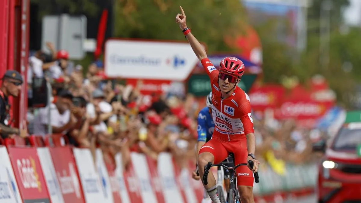Pogacar survives scare, earns hat-trick of Vuelta wins