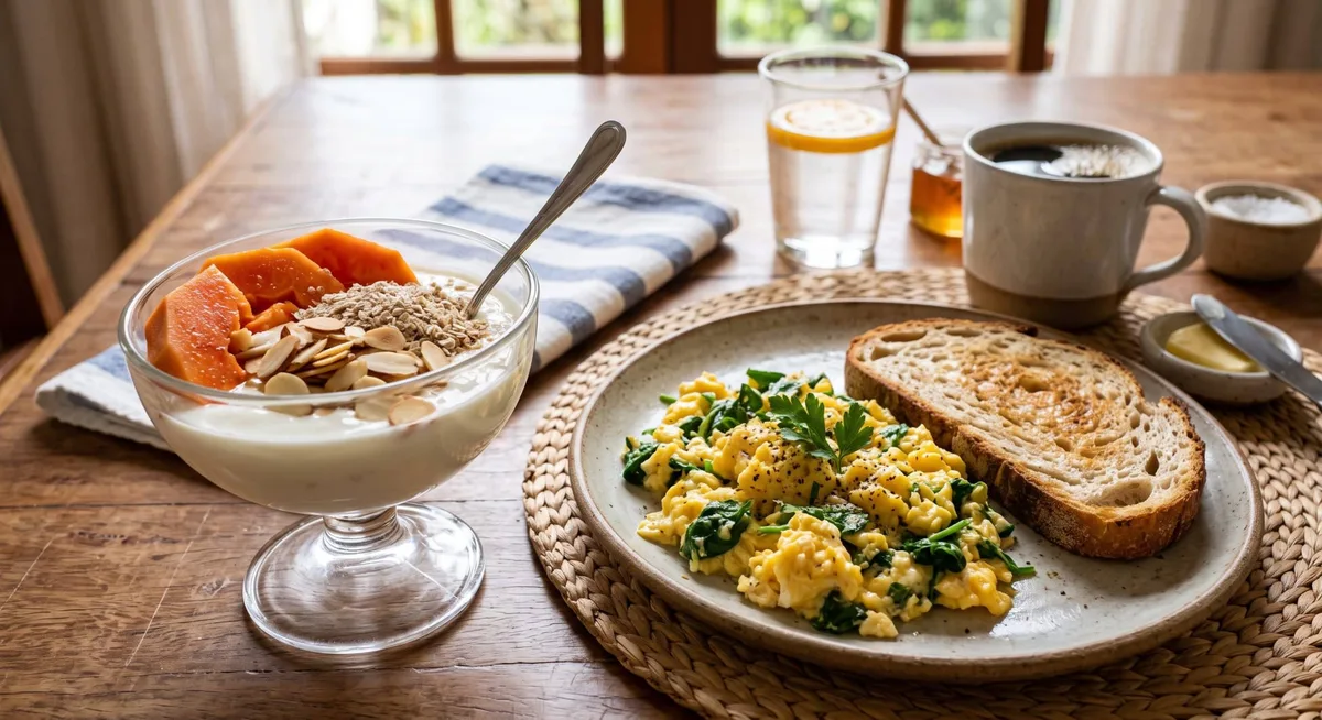 Quatro sugestões de café da manhã para um intestino saudável