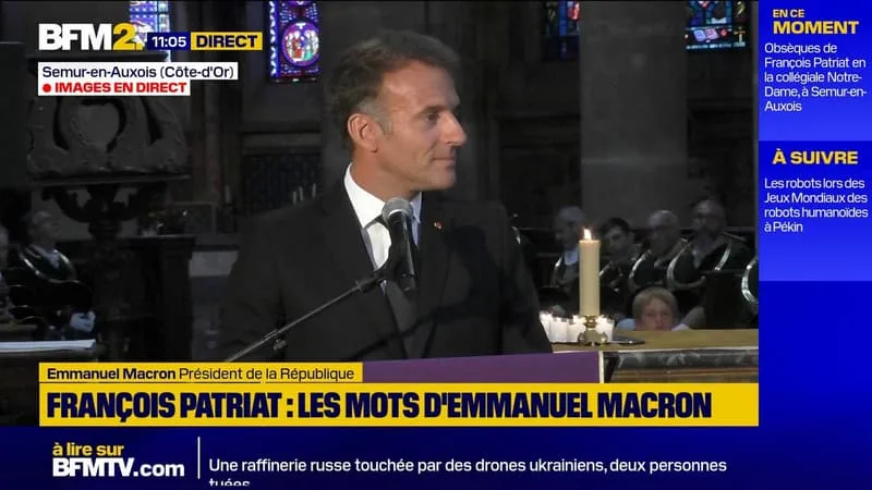 "Il était la vie": Emmanuel Macron rend hommage au sénateur François Patriat lors de ses obsèques