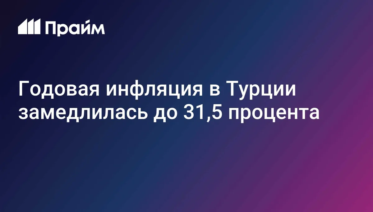 Годовая инфляция в Турции замедлилась до 31,5 процента