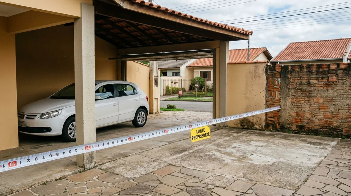 Casal viaja por alguns dias, ao voltar, descobre que nova garagem do vizinho avançou sobre parte de seu terreno e exige que construção seja demolida