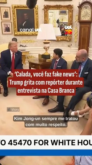Trump grita com repórter durante entrevista na Casa Branca: ?Calada, você faz fake news?