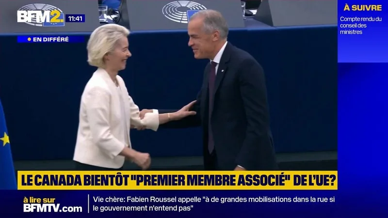 Ursula von der Leyen souhaite que le Canada "devienne le premier membre associé de l'Union européenne"