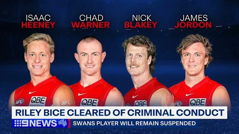 Swans player Riley Bice cleared of criminal misconduct