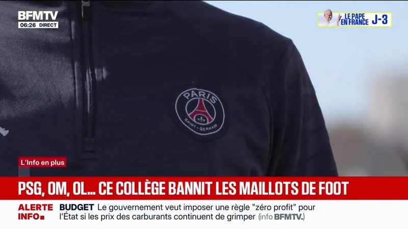 "Il y en a un, il a mis le maillot d'Auxerre, l'autre de Paris, ils se sont battus": ce collège bannit les maillots de foot pour éviter les conflits entre élèves