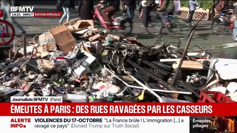 Violences du 17-octobre: les habitants sont sous le choc et constatent l'ampleur des dégâts dans la capitale