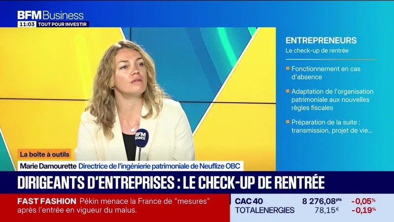 La boîte à outils : Marie Damourette - Dirigeants d'entreprise, le check-up de rentrée - 03/09