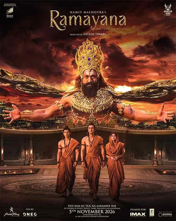 Ramayana makers announce worldwide release of Part 1 on November 5, 2026 with new poster featuring Ranbir Kapoor, Sai Pallavi, Ravie Dubey and Yash
