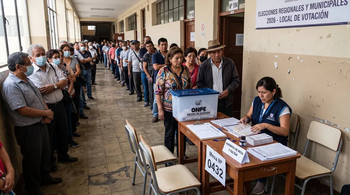 Elecciones Regionales y Municipales 2026: ¿qué pasa si no hay miembros de mesa y estás en la fila para votar?