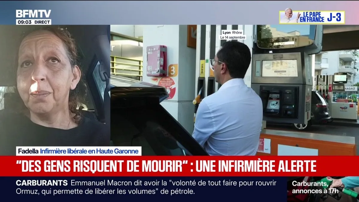 Crise des carburants: "Je suis obligée de renoncer aux patients les plus loin de mon cabinet", témoigne Fadella, infirmière libérale en Haute-Garonne